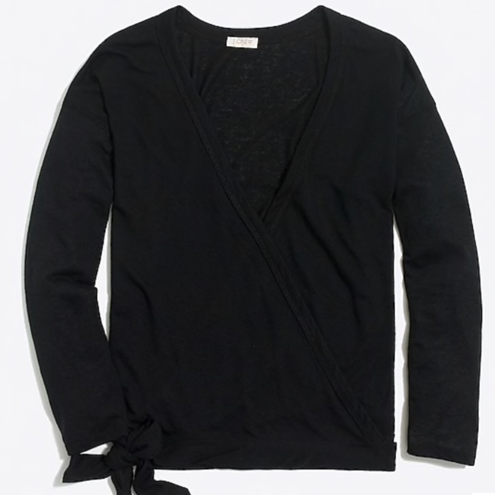 NWT J. Crew Tie Wrap Shirt in black